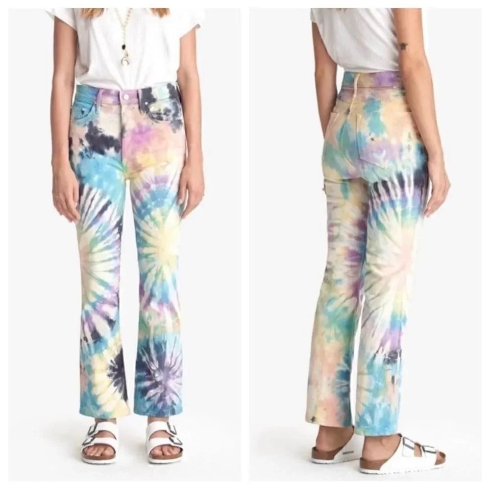 Mother Superior The Tripper Tie Dye High Waist Jeans in Swirling Secrets Size 26